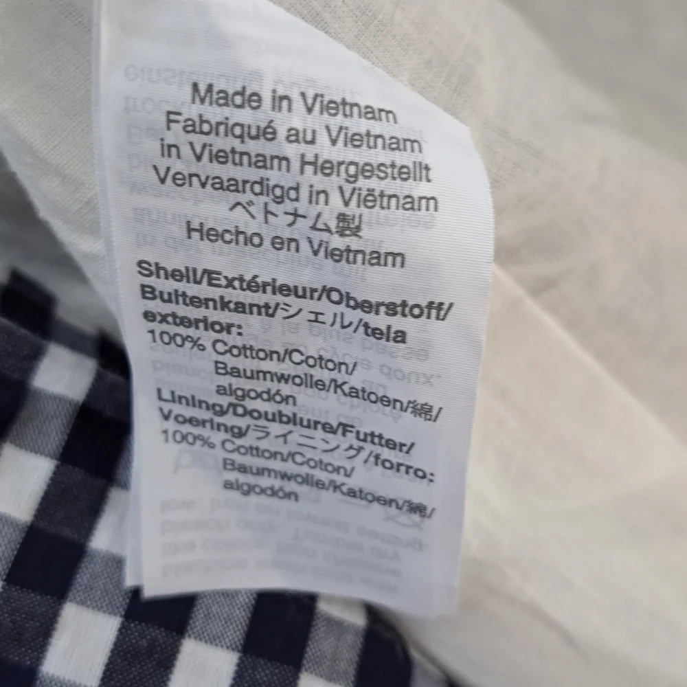 NWT J.Crew Factory Womens Navy/White Gingham Check‎ Seersucker Dress 8